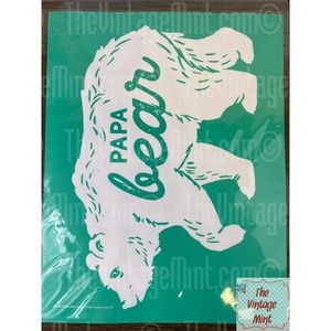 chalk couture silk screen transfers stencil reusable papa bear B202156